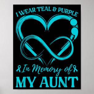 Poster Eu Uso Verde Teal Roxo Em Memória Do Design Da Min