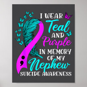 Poster Eu Uso Verde Teal Roxo Em Memória Do Suicídio Do M