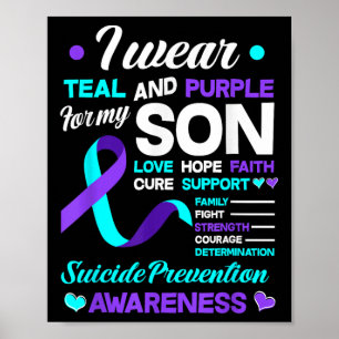 Poster Eu Uso Verde Turquesa & Roxo Pelo Meu Filho Pr