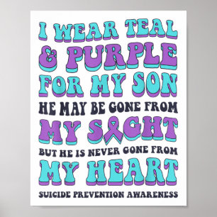 Poster Eu Uso Verde Turquesa &amp; Roxo Pelo Meu Filho Pr