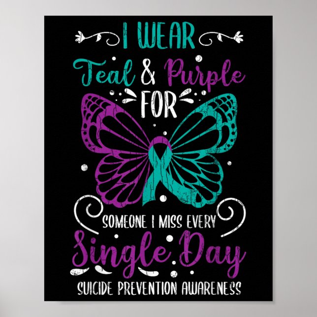 Poster Eu Uso Verde Turquesa E Roxo Conscientização Sobre (Frente)