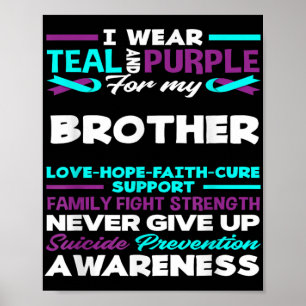 Poster Eu Uso Verde Turquesa E Roxo Para a Conscientizaçã