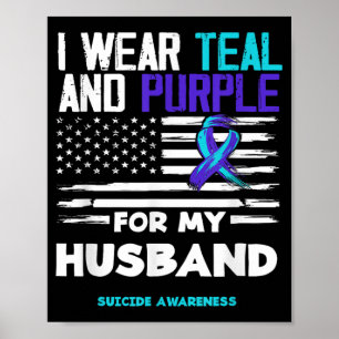 Poster Eu Uso Verde Turquesa E Roxo Para A Conscientizaçã
