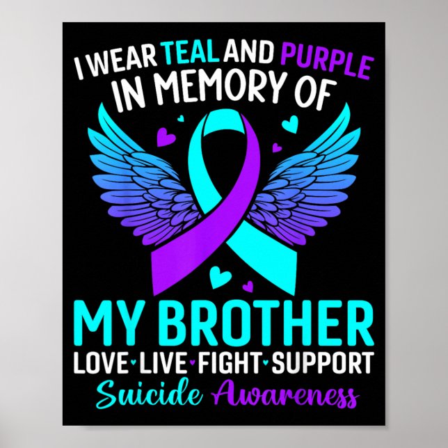 Poster Eu Uso Verde Turquesa E Roxo Para a Prevenção Pelo (Frente)