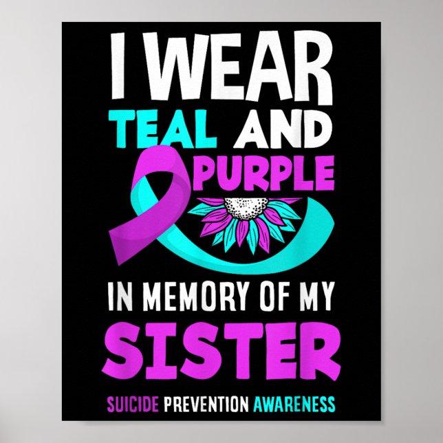 Poster Eu Uso Verde Turquesa E Roxo Para Prevenção Do Sui (Frente)