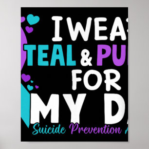Poster Eu Uso Verde Turquesa e Roxo Pelo Meu Pai Prevençã
