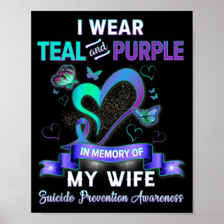 Poster Eu Uso Verde Turquesa Roxo Em Memória Da Minha Esp