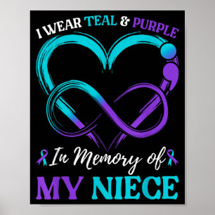 Poster Eu Uso Verde Turquesa Roxo Em Memória Da Minha Sob