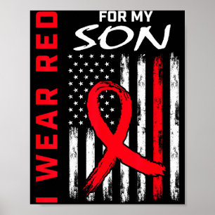 Poster Eu Uso Vermelho Para a Bandeira de Conscientização