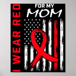 Poster Eu Uso Vermelho Para a Consciencialização da Doenç