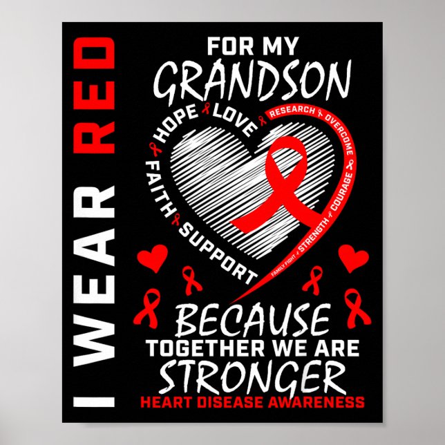 Poster Eu Uso Vermelho Para a Conscientização da Doença C (Frente)