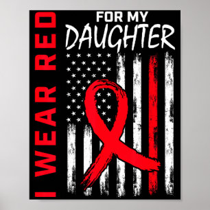 Poster Eu Uso Vermelho Para a Conscientização da Doença C