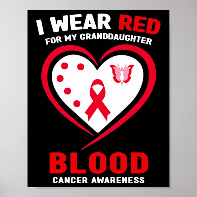 Poster Eu Uso Vermelho Para a Conscientização do Câncer d (Frente)