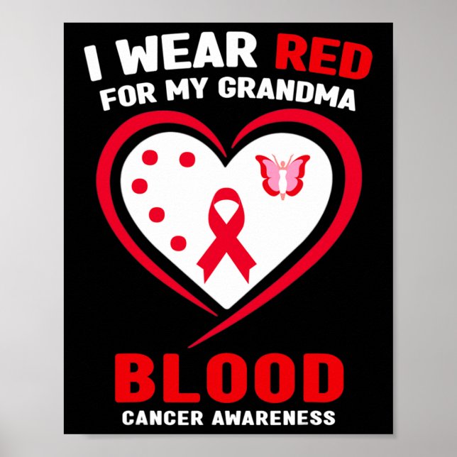 Poster Eu Uso Vermelho Para a Conscientização do Câncer d (Frente)
