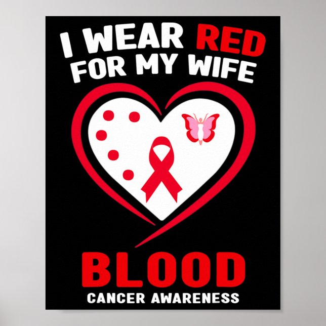 Poster Eu Uso Vermelho Para a Conscientização do Câncer d (Frente)