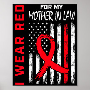 Poster Eu Uso Vermelho Para a Doença Cardíaca da Minha So