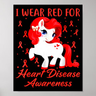 Poster Eu Uso Vermelho Para Fita de Conscientização sobre