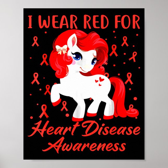 Poster Eu Uso Vermelho Para Fita de Conscientização sobre (Frente)