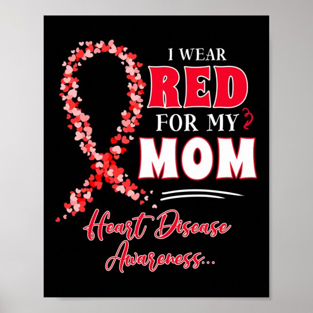 Poster Eu Uso Vermelho Para Minha Mãe Conscientização Doe (Frente)