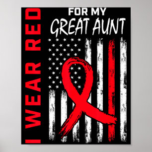 Poster Eu Uso Vermelho Pela Conscientização da Doença Car