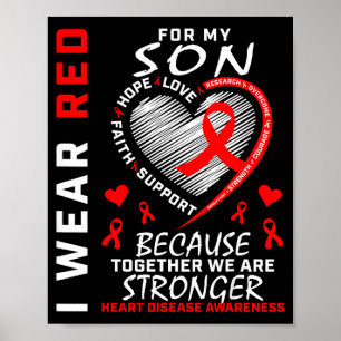 Poster Eu Uso Vermelho Pelo Meu Filho Conscientização da
