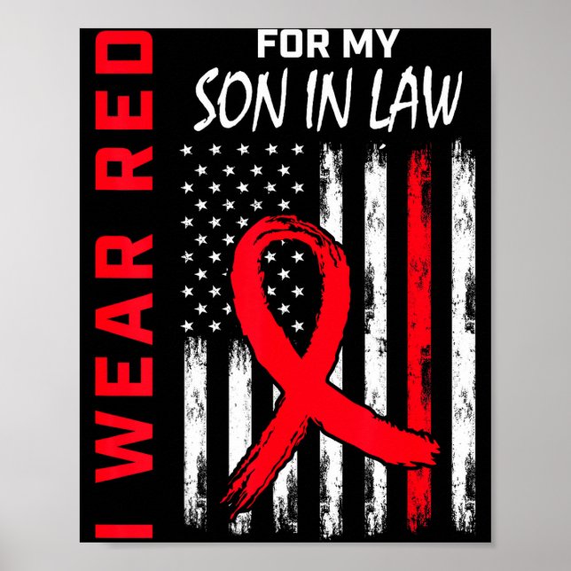 Poster Eu Uso Vermelho Pelo Meu Genro Conscientização Doe (Frente)