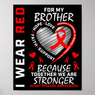 Poster Eu Uso Vermelho Pelo Meu Irmão Conscientização sob
