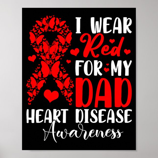 Poster Eu Uso Vermelho Pelo Meu Pai Mês de Conscientizaçã (Frente)