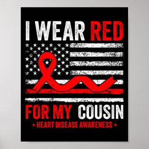 Poster Eu Uso Vermelho Pelo Meu Primo Conscientização Sob