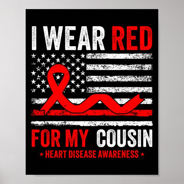 Poster Eu Uso Vermelho Pelo Meu Primo Conscientização Sob (Frente)