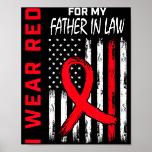 Poster Eu Uso Vermelho Pelo Meu Sogro Doença Cardíaca Con