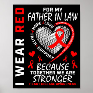 Poster Eu Uso Vermelho Pelo Meu Sogro Doença Cardíaca Con