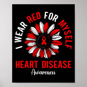 Poster Eu Uso Vermelho Por Mim Mesmo Conscientização Doen