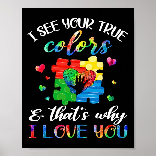 Poster Eu Vejo O Seu Verdadeiro Autismo Quebra-cabeça do  (Frente)