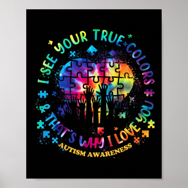 Poster Eu Vejo O Seu Verdadeiro Autismo Quebra-cabeça do  (Frente)