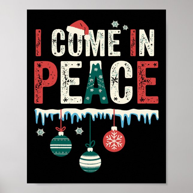Poster Eu Venho Em Paz Estou Paz Engraçado Casal Combinan (Frente)