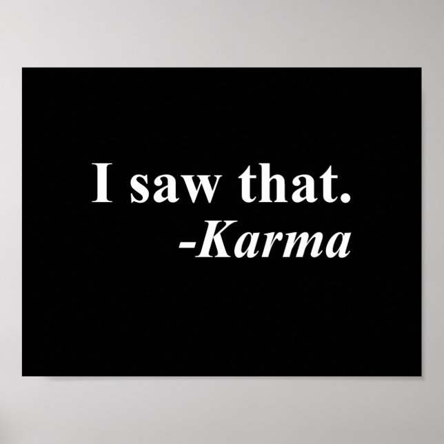 Póster Eu Vi Isso. - Karma (Frente)