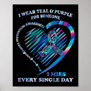 Poster Eu Visto A Prevenção Do Suicídio Cardíaco Em Teal 