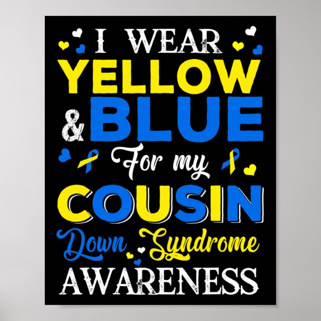 Poster Eu Visto Azul E Amarelo Para Minha Síndrome De Pri (Frente)