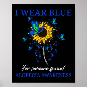 Poster Eu Visto Azul Para A Consciência Da Alopecia Giras