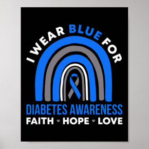 Poster Eu Visto Azul Para A Consciência Da Diabetes Fé Es