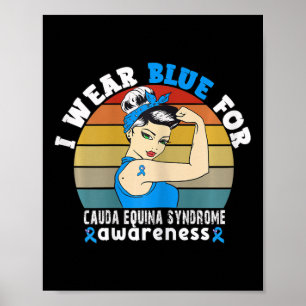 Poster Eu Visto Azul Para A Consciência Da Síndrome Da Eq
