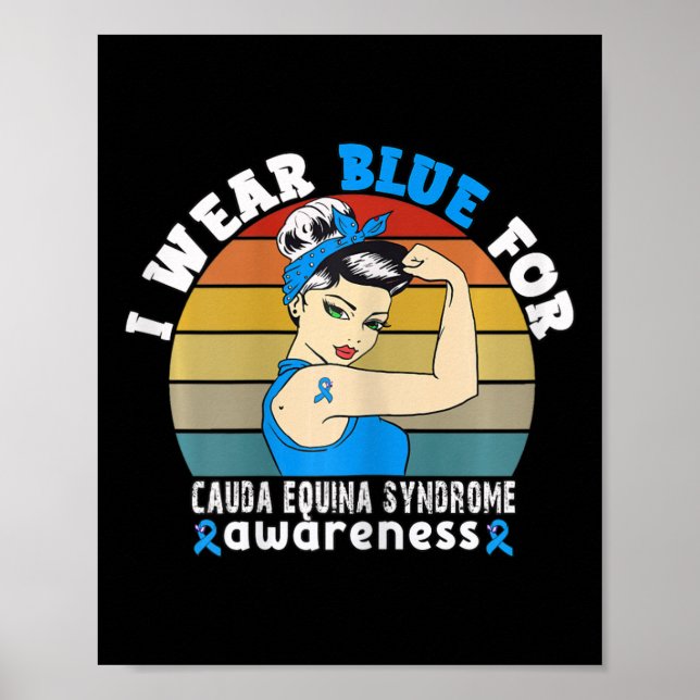 Poster Eu Visto Azul Para A Consciência Da Síndrome Da Eq (Frente)