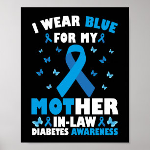 Poster Eu Visto Azul Para A Minha Mãe-De-Lei Diabetes Tip