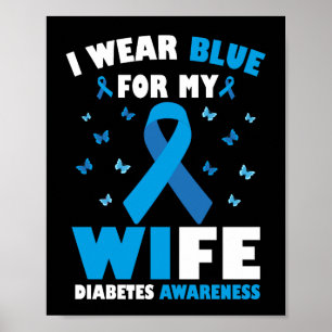 Poster Eu Visto Azul Para A Sensibilização Da Minha Espos