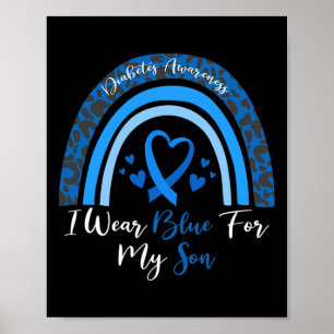 Poster Eu Visto Azul Para Meu Filho Diabetes Conscientiza