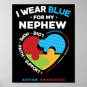 Poster Eu Visto Azul Para Meu Sobrinho Autista Sobrinho A