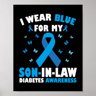 Poster Eu Visto Azul Para Minha Consciência Da Diabetes D