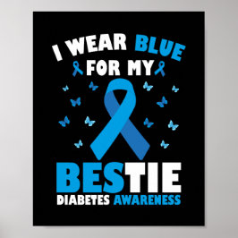 Poster Eu Visto Azul Para Minha Consciência Da Diabetes T