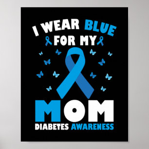Poster Eu Visto Azul Para Minha Mãe Sensibilizar A Diabet